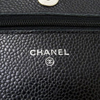 Chanel Wallet Quilted Shoulder Chain Caviar Leather — view 6