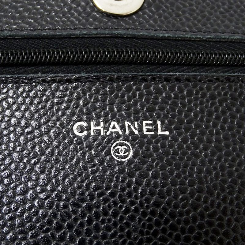 Chanel Wallet Quilted Shoulder Chain Caviar Leather — view 6