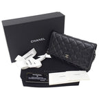Chanel Wallet Quilted Shoulder Chain Caviar Leather — view 8