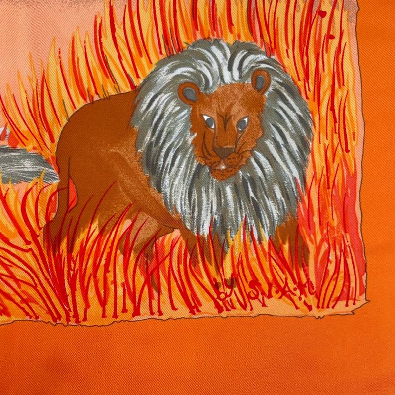 Hermes Carre 90 Scarf 100% Silk Nuba Mountain Orange Box — view 7