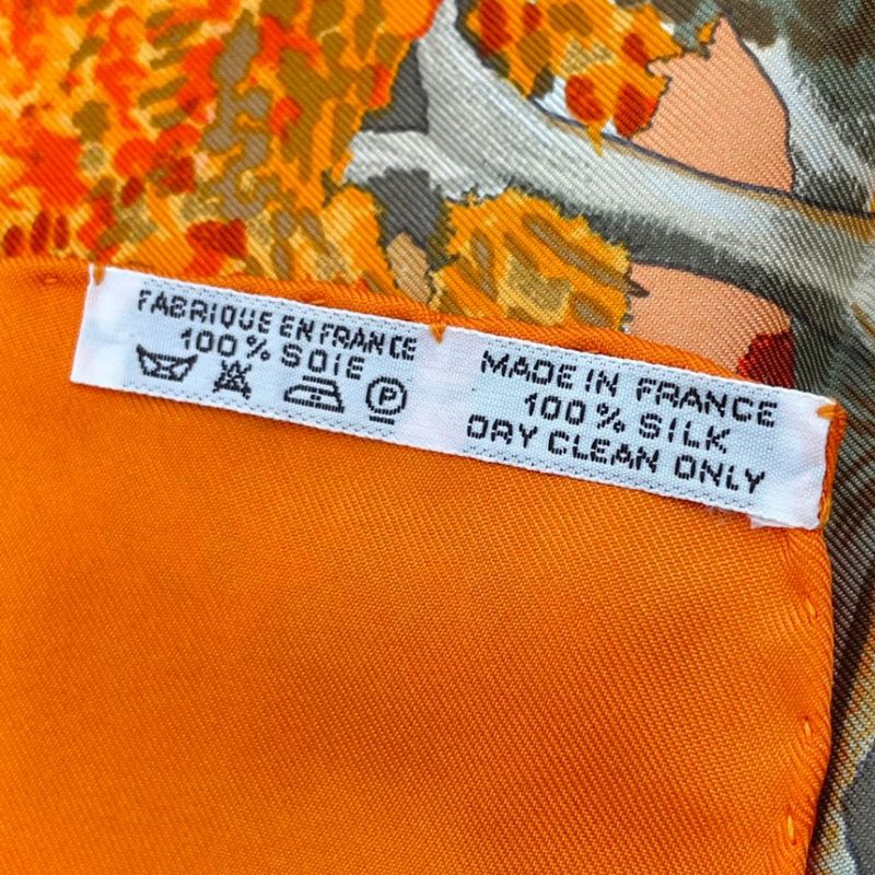Hermes Carre 90 Scarf 100% Silk Nuba Mountain Orange Box — view 9