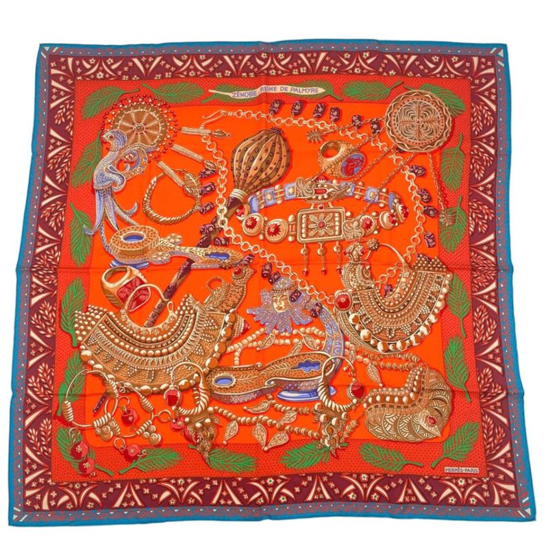 Hermes Carre 90 Scarf Silk Jean Zenobie Reine de Palmyre Queen Of Palmyra — view 2
