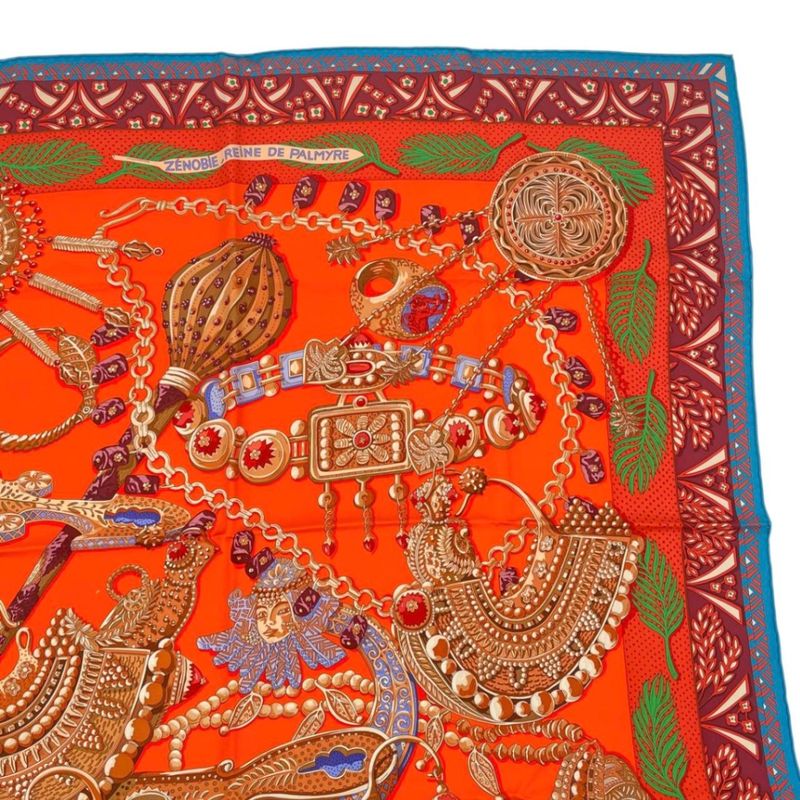 Hermes Carre 90 Scarf Silk Jean Zenobie Reine de Palmyre Queen Of Palmyra — view 4