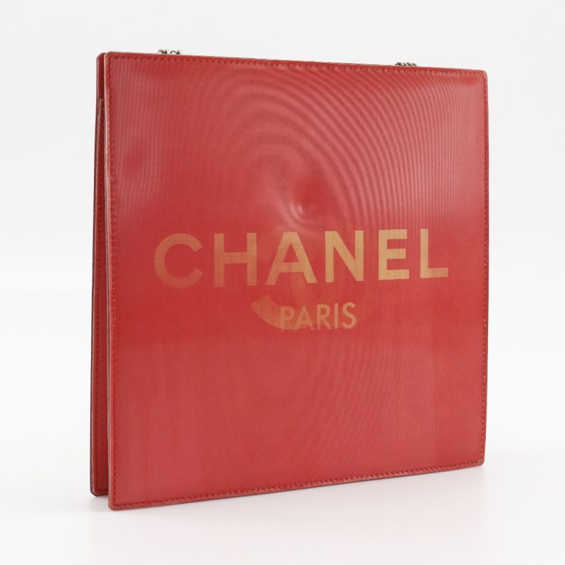 Chanel Hologram Chain Shoulder Vinyl Red Bag — view 4