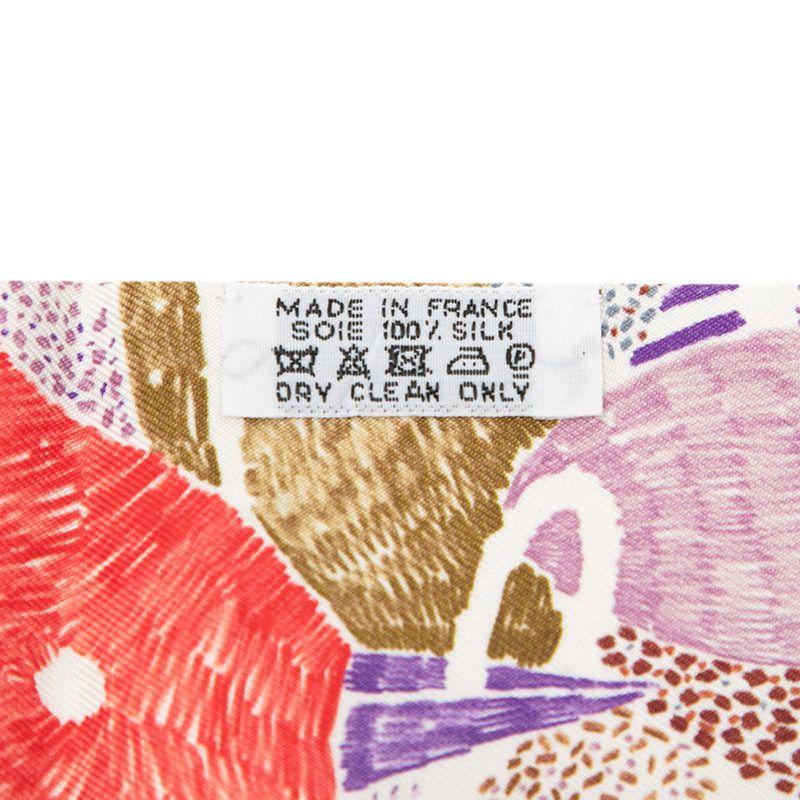 Hermes Twilly Chacun Fait Son Nid Each Nest Building White Multicolor Silk — view 3