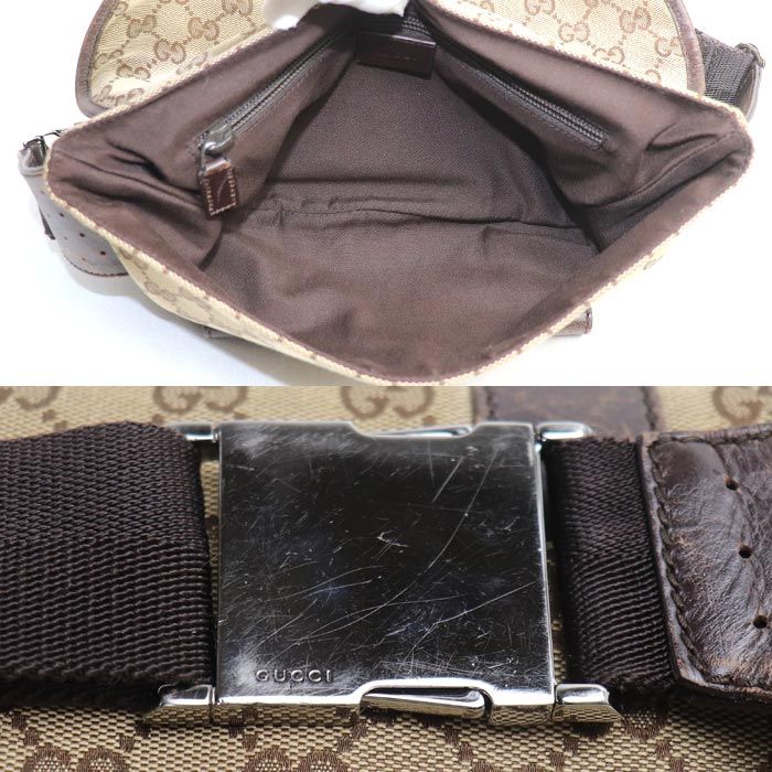 Gucci GG Canvas Waist Bag Body Beige Brown — view 4