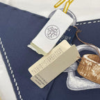 Hermes Scarf Carre 90 Silk Projets Carres Au Crayon White Navy — view 9