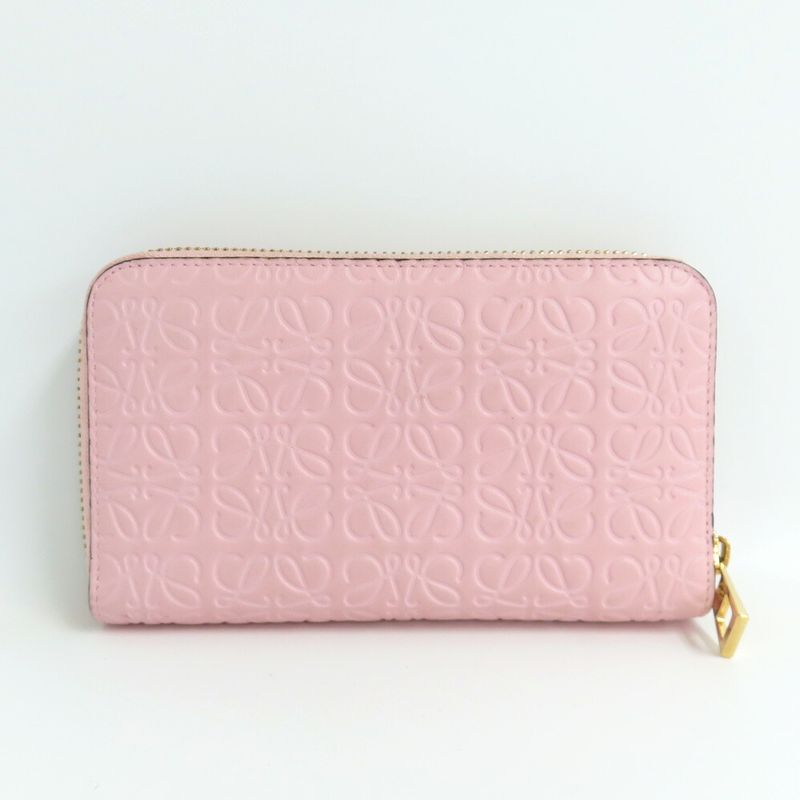 Loewe Medium Zip Around Wallet 107.55 P31 Anagram Pink Calfskin — view 2
