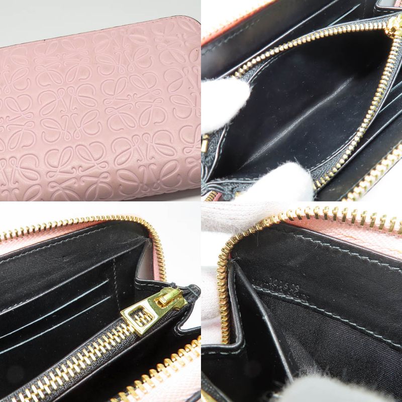 Loewe Medium Zip Around Wallet 107.55 P31 Anagram Pink Calfskin — view 7