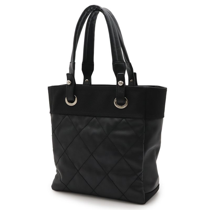 Chanel Paris Biarritz Tote PM Bag Leather Black — view 3