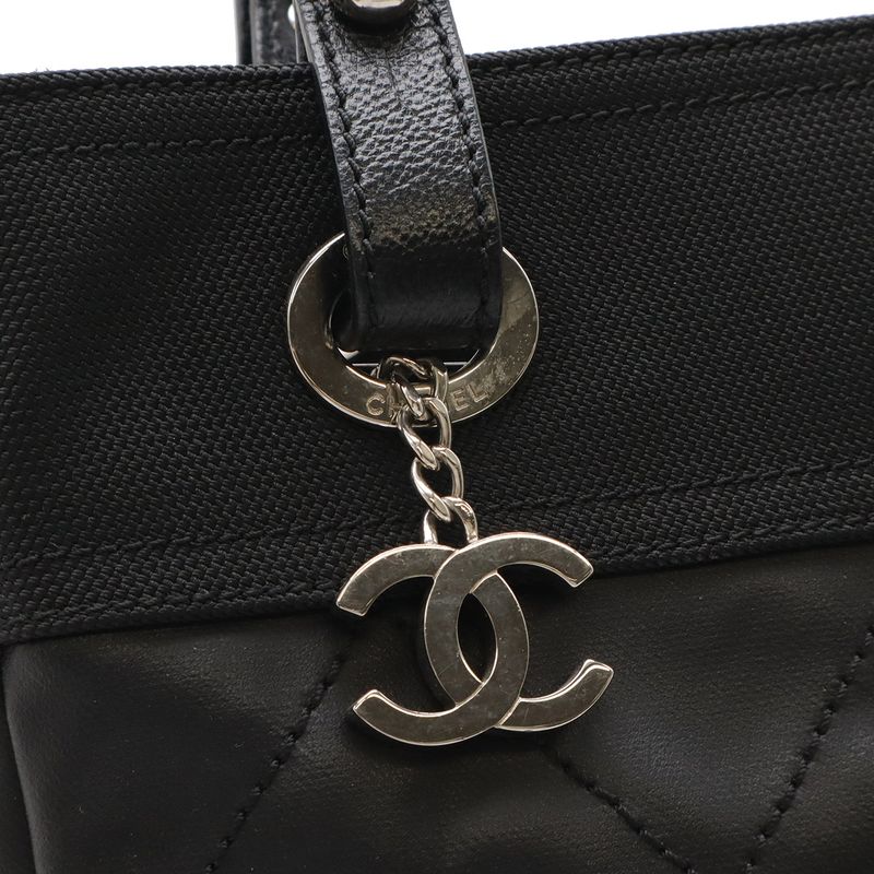 Chanel Paris Biarritz Tote PM Bag Leather Black — view 5