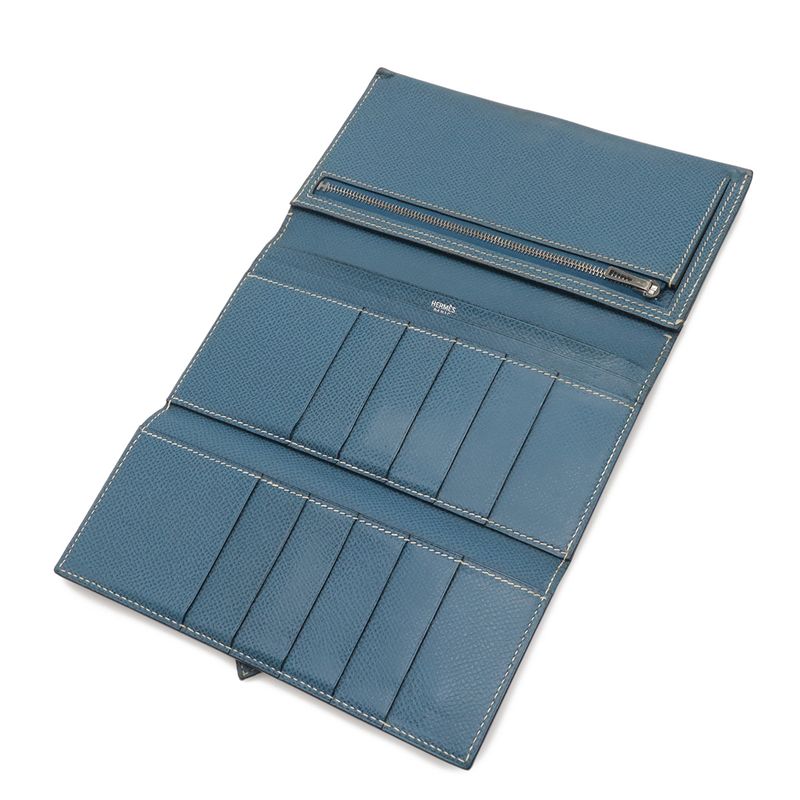 Hermes Bearn 2 Plis Dupri Trifold Long Wallet Veau Epsom — view 5