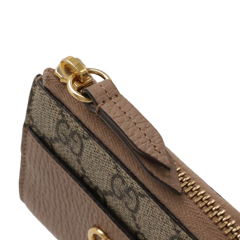 Gucci GG Marmont Supreme Compact Wallet L-shaped Zipper Pink Beige — view 4