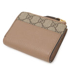 Gucci GG Marmont Supreme Compact Wallet L-shaped Zipper Pink Beige — view 2