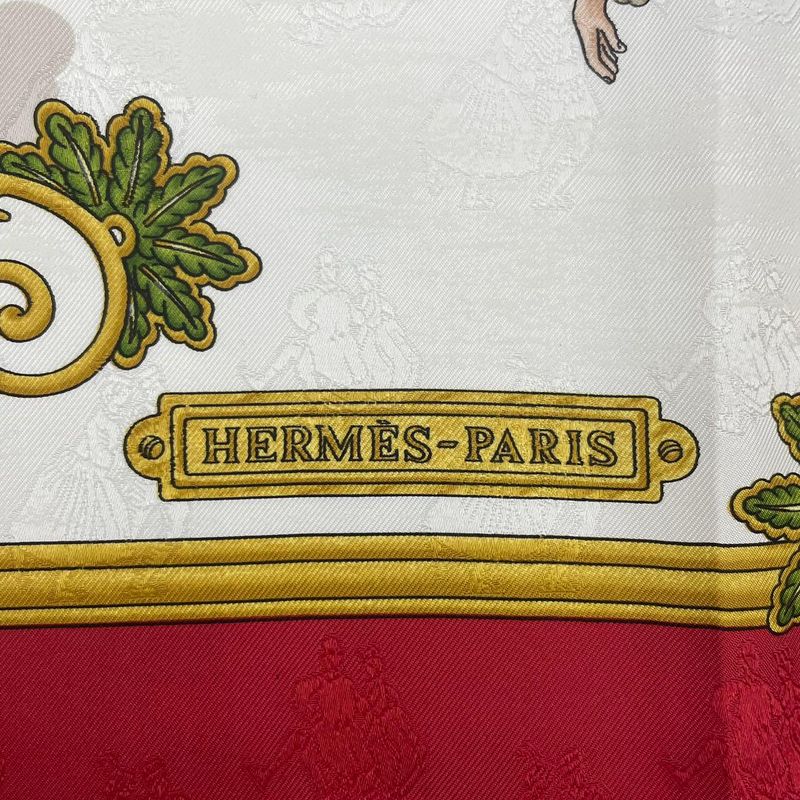 Hermes Carre 90 Large Scarf Silk Joies D'hiver Winter Fun Red Box — view 8