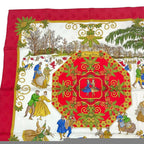 Hermes Carre 90 Large Scarf Silk Joies D'hiver Winter Fun Red Box — view 4
