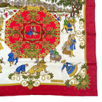 Hermes Carre 90 Large Scarf Silk Joies D'hiver Winter Fun Red Box — view 6