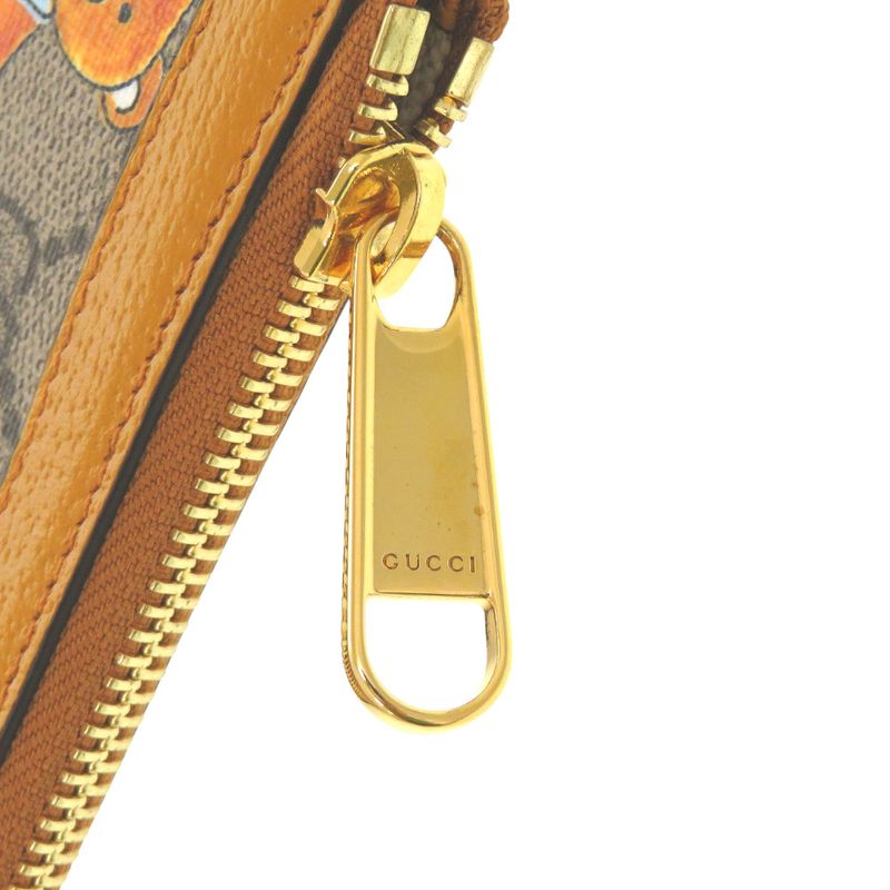 Gucci Kai Teddy Bear GG Supreme Canvas Calf Beige Clutch Bag 0272 — view 6