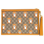 Gucci Kai Teddy Bear GG Supreme Canvas Calf Beige Clutch Bag 0272 — view 3