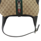 Gucci GG Canvas Jackie Shoulder Bag Brown Beige Black