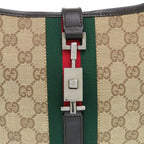 Gucci GG Canvas Jackie Shoulder Bag Brown Beige Black