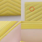 Chanel V Stitch Coco Mark Lambskin Yellow Long Wallet — view 9