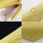 Chanel V Stitch Coco Mark Lambskin Yellow Long Wallet — view 8