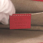 Gucci Interlocking G Chain Shoulder Bag Leather Red 1068 — view 7