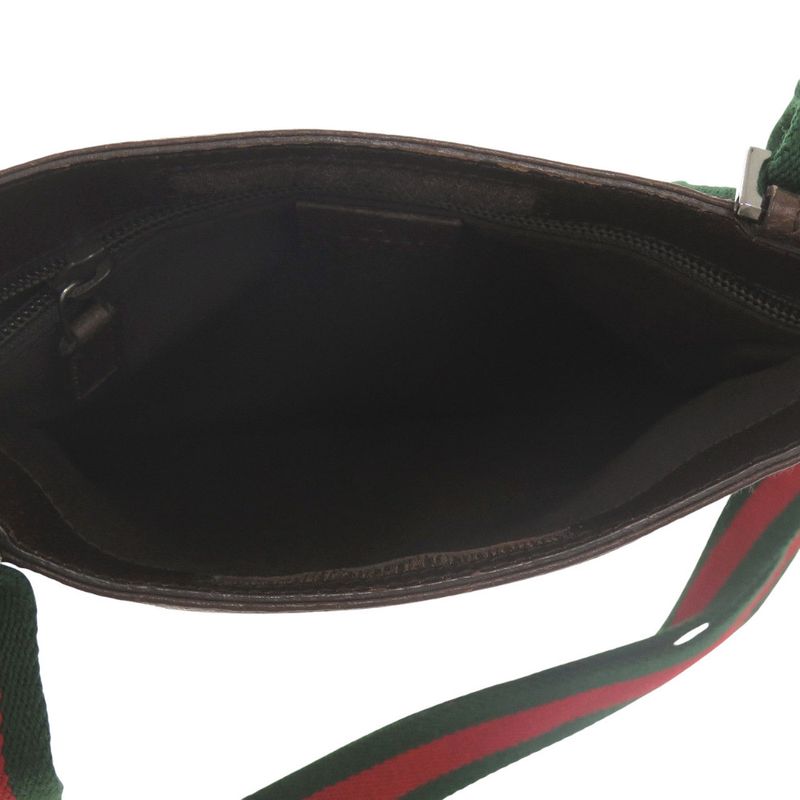 Gucci Sherry Line GG Canvas Messenger Bag 27639 Body Leather Brown — view 7