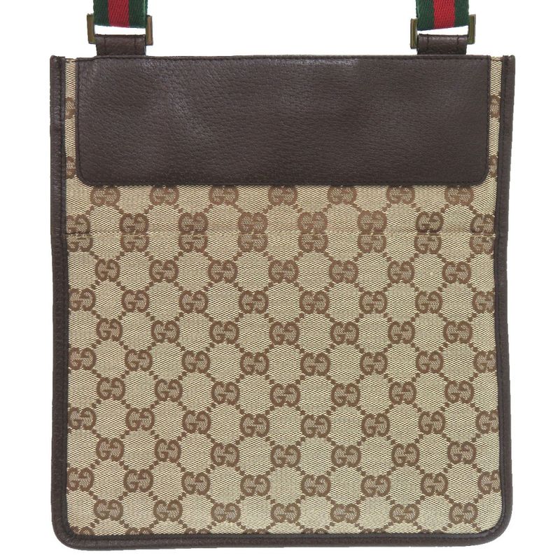 Gucci Sherry Line GG Canvas Messenger Bag 27639 Body Leather Brown — view 4