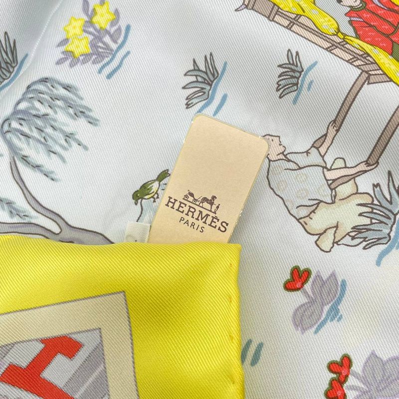 Hermes Carre 90 Large Scarf 100% Silk Ballade De Heian In The Garden — view 8
