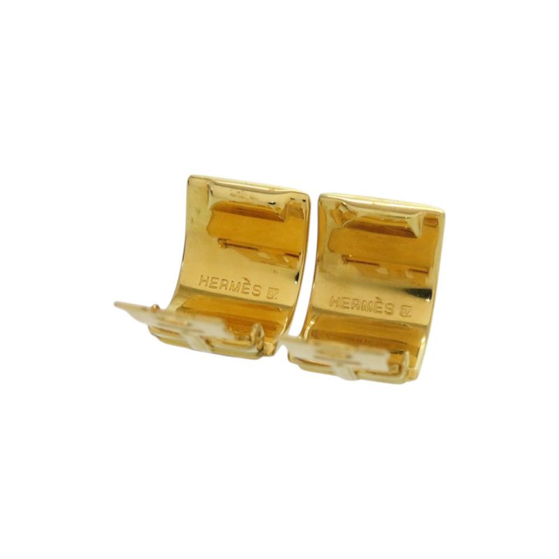 Hermes Enamel Metal Red Earrings 0120 — view 9
