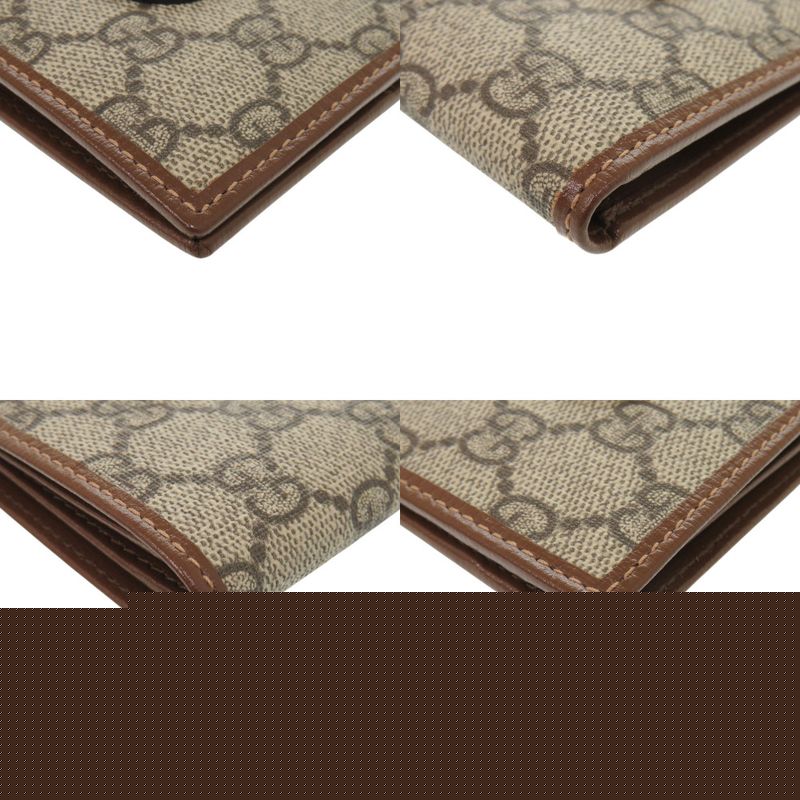 Gucci Interlocking G GG Supreme Beige Bifold Wallet Billfold 0049 — view 5
