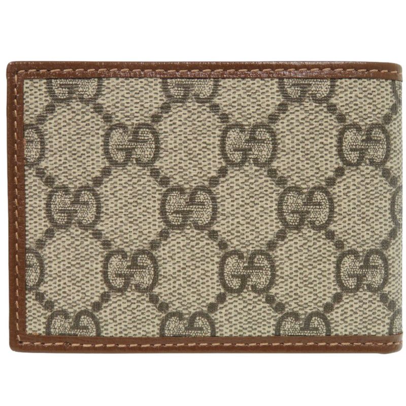 Gucci Interlocking G GG Supreme Beige Bifold Wallet Billfold 0049 — view 4