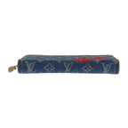 Louis Vuitton TM Zippy Wallet Long Monogram Denim Blue — view 5