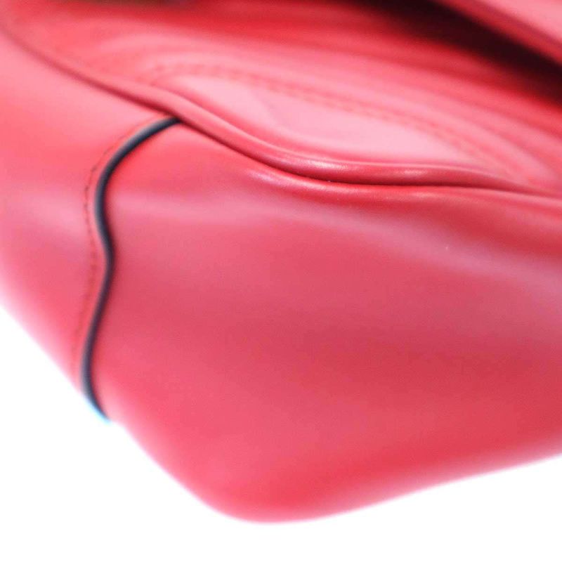 Gucci GG Marmont Leather Shoulder Bag Red — view 8