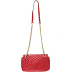 Gucci GG Marmont Leather Shoulder Bag Red — view 3