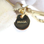 Prada Teddy Bear Key Chain Bag Charm Ivory Black — view 3