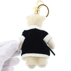 Prada Teddy Bear Key Chain Bag Charm Ivory Black — view 2
