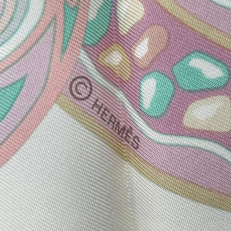 Hermes Scarf Silk Carre 90 Reves D Escargots Snail's Dream White Box — view 7