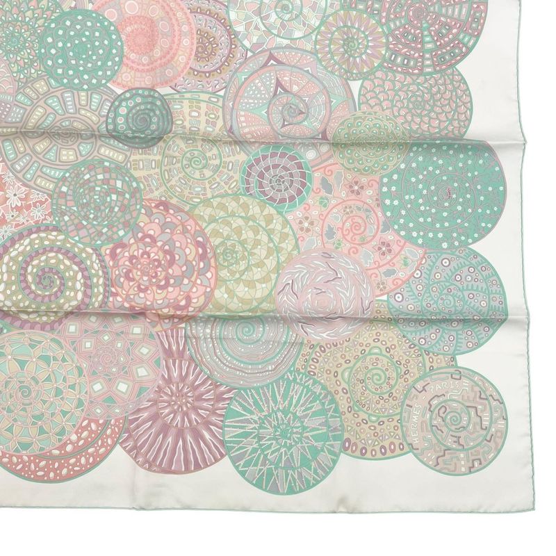 Hermes Scarf Silk Carre 90 Reves D Escargots Snail's Dream White Box — view 6