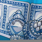 Hermes Scarf Silk Carre 90 Ceintures Et Liens Belt And Strap Blue Box — view 9