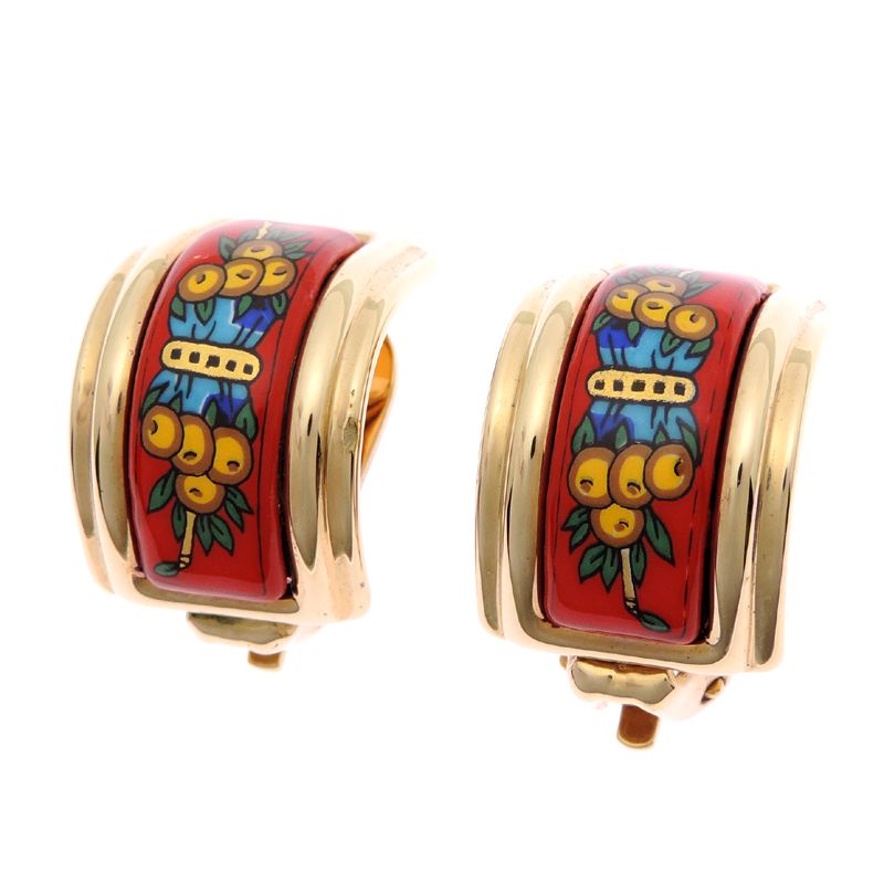 Hermes Vibrant Floral Pattern Red Enamel — view 3