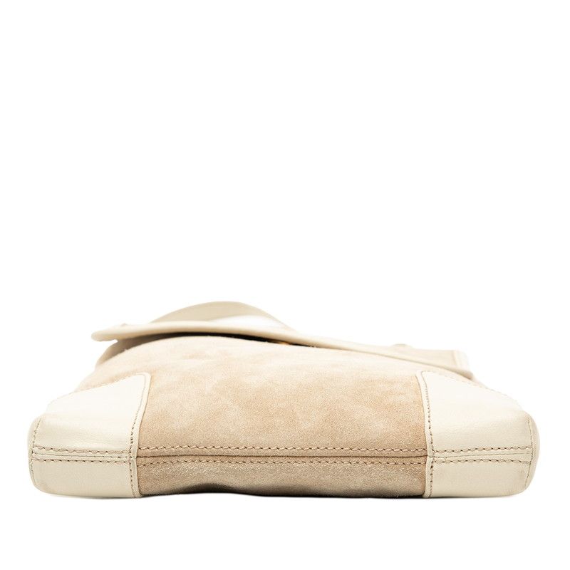 Loewe Anagram Crossbody Bag Sacoche Beige Off White Suede Leather — view 4