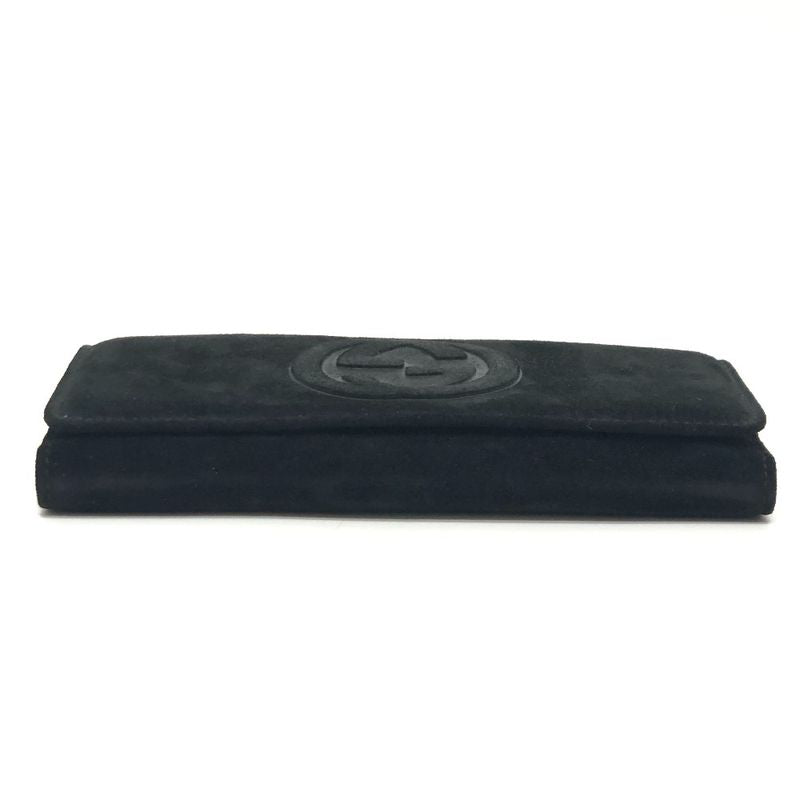 Gucci Long Wallet Interlocking G Suede Enamel Black — view 6