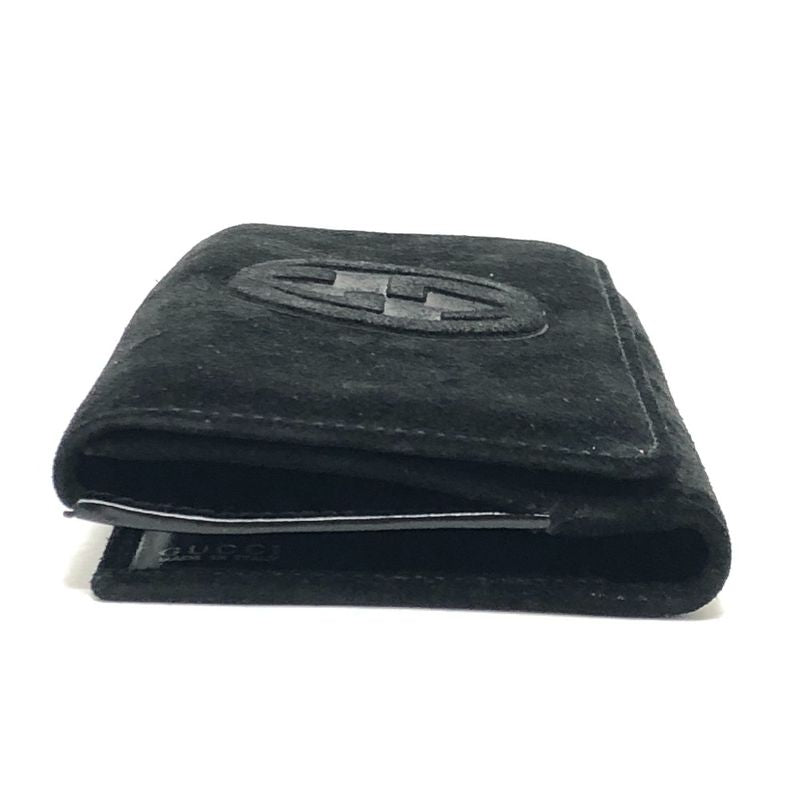 Gucci Long Wallet Interlocking G Suede Enamel Black — view 4