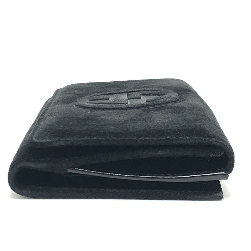 Gucci Long Wallet Interlocking G Suede Enamel Black — view 3