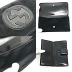 Gucci Long Wallet Interlocking G Suede Enamel Black — view 7