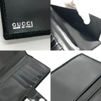 Gucci Long Wallet Interlocking G Suede Enamel Black — view 8
