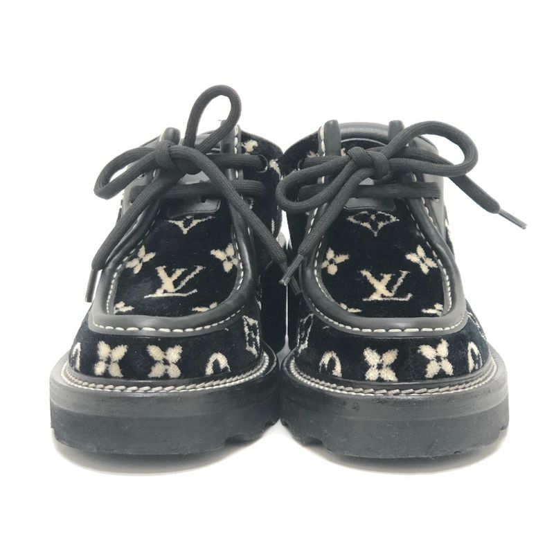 Louis Vuitton Leather Shoes Bob Lure Line Dabi Velor Black — view 2